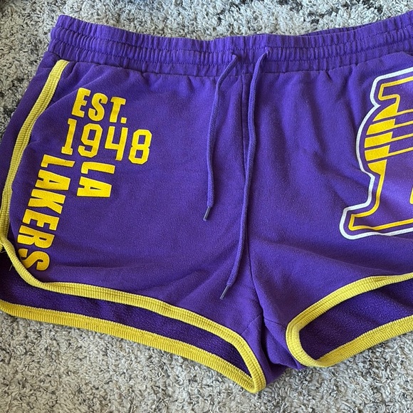 NBA Purple and Yellow LA LAKERS Athletic Shorts - Picture 3 of 4
